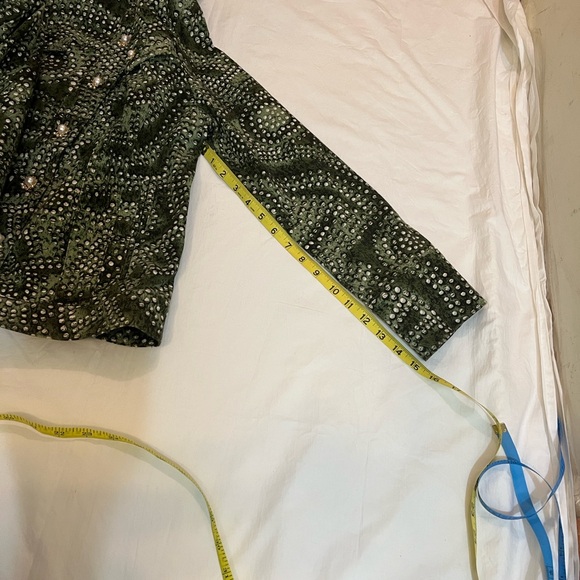 St. John Sport by Marie Gray Green Studded Jean Jacket - Picture 12 of 16